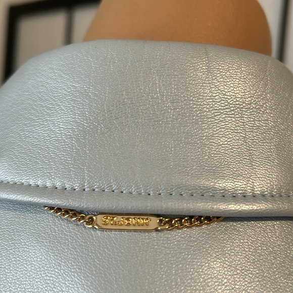 St. JOHN by MARIE GRAY LEATHER JACKET L ice blue - Picture 6 of 8